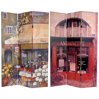 6 ft. Tall Double Sided Brasserie Canvas Room Divider