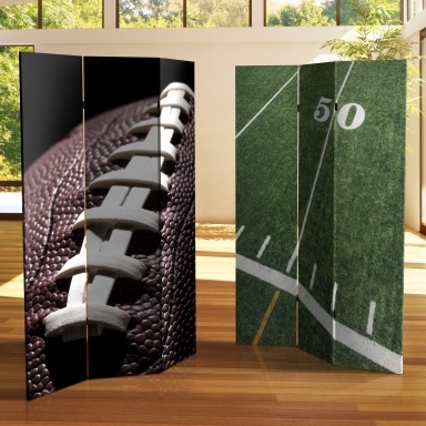 6 ft. Tall Double Sided Football Canvas Room Divider