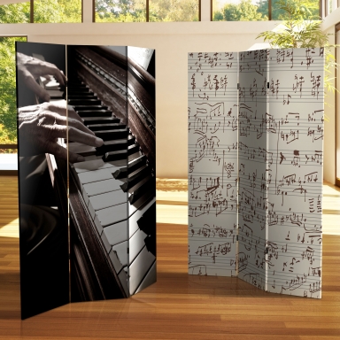 6 ft. Tall Double Sided Music Canvas Room Divider