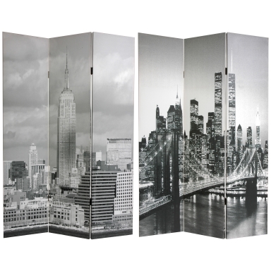6 ft. Tall Double Sided New York Scenes Room Divider