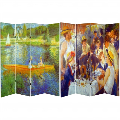 6 ft. Tall Double Sided Works of Renoir Room Divider - The Seine/The Luncheon