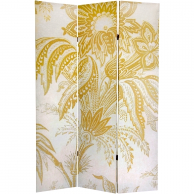 6 ft. Tall Gold Toile Double Sided Room Divider