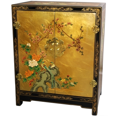 Gold Leaf Lacquer Cabinet