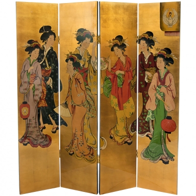 6 ft. Tall Golden Geisha Screen