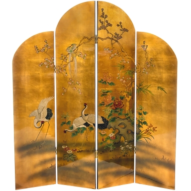 6 ft. Tall Golden Cranes Screen